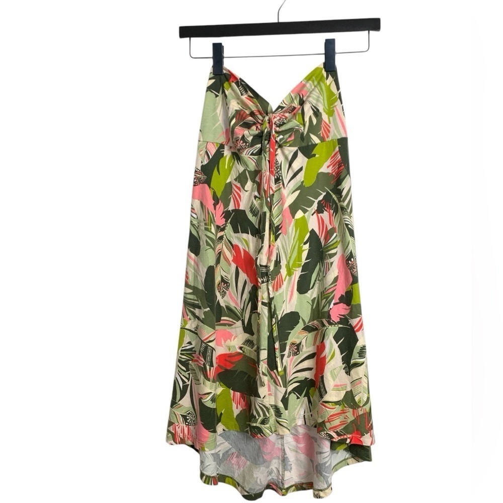 Patagonia sleeveless convertible dress w asymmetrical hem, organic cotton blend